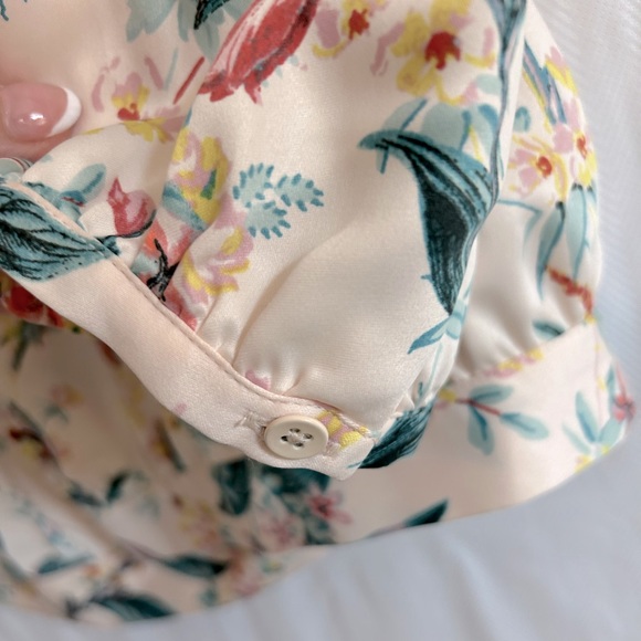 Women's LC Lauren Conrad Floral Lightweight Bomber Jacket Open Cardigan Size S - Picture 9 of 12